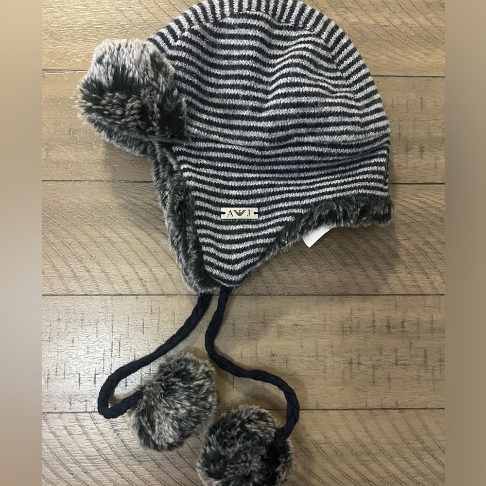 Boys armani junior aviator wool peruvian winter hat